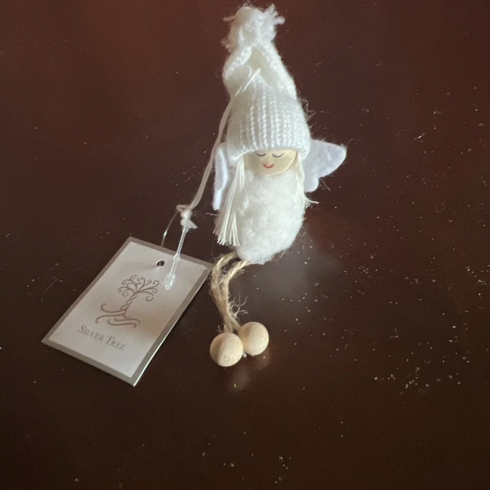 silver‎ tree holiday Mini Angle  ornament Christmas Decor Home Or Office